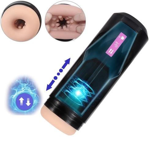 מאונן עם בוכנה טלסקופי נצמד רוטט נטען 