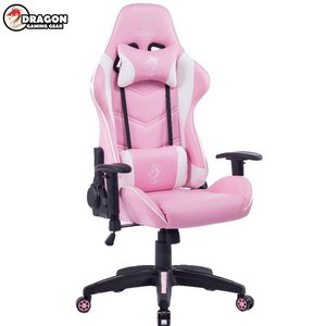 מושב גיימרים Dragon Olympus chair לבן ורוד