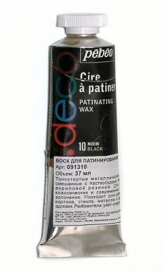 שעוה/פטינה בשפורפרת 37 מ"ל PEBEO Patinating Wax, שחור 10