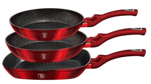 סט 3 מחבתות איכותיות Berlinger Haus Metallic BH-1289