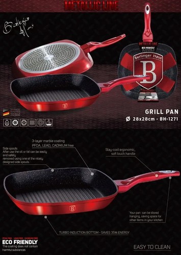סט 3 מחבתות איכותיות Berlinger Haus Metallic BH-1289