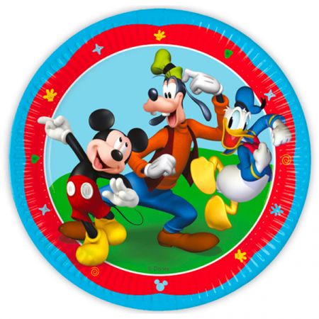  צלחות נייר 23סמ 8יח-מיקי מזעזע את הבית