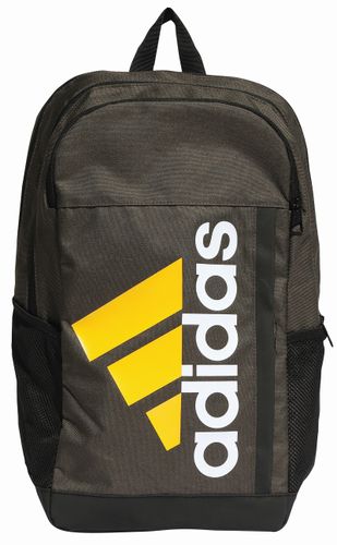 תיק גב Adidas דגם MOTION SPW GRAPHIC תחתית דמוי עור - אפור/לוגו חרדל