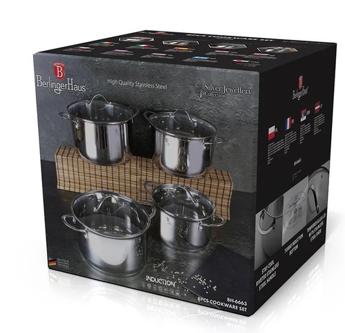 סט 4 כלי בישול איכותיים Berlinger Haus Silver BH-6663
