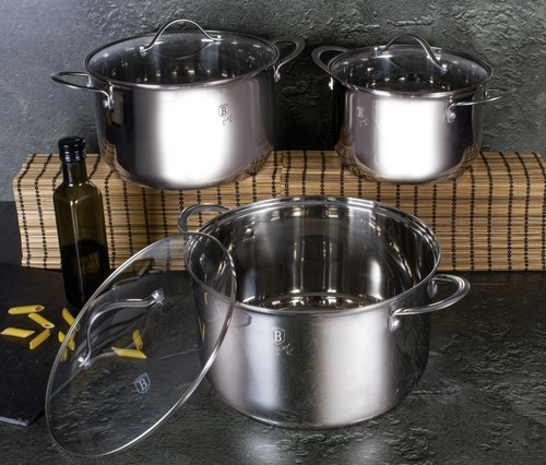 סט 3 כלי בישול איכותיים Berlinger Haus Silver BH-6662