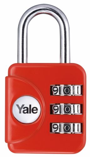מנעול פליז קומבינציה Yale אדום