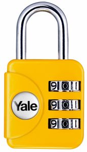 מנעול פליז קומבינציה Yale צהוב