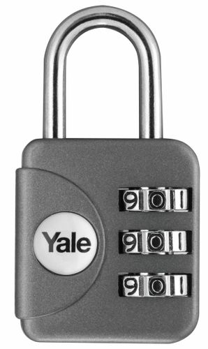 מנעול פליז קומבינציה Yale בצבע אפור
