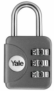 מנעול פליז קומבינציה Yale אפור