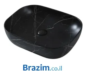 כיור מונח מידה 51/41 מרבל שחור מט 5989057