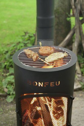 תנור גינה עץ  BonGiano SP Black BONFEU