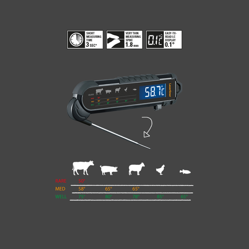מד טמפרטורה מקצועי לצלייה Gourmet Thermomaitre מבית Laserliner