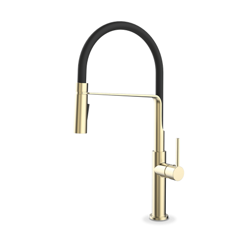 ברז מטבח צינור גמיש זהב