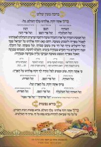 ברכת המזון גדול- דגם שבעת המינים