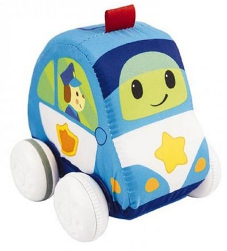 מכונית בד רכה עם מנגנון נסיעה במשיכה לאחור - כבאית אדומה