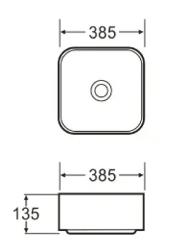כיור מונח חרס עם גימור לבן מט, דגם 5989049.