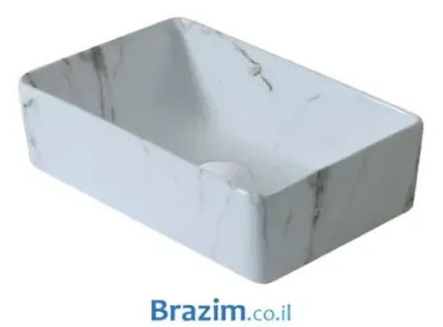 כיור מונח חרס לאמבטיה דגם 5989085 בגודל 24/36 קלקטה.