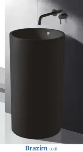 כיור מונח חרס לאמבטיה בגימור שחור מט, דגם 5989088, מידה 45.