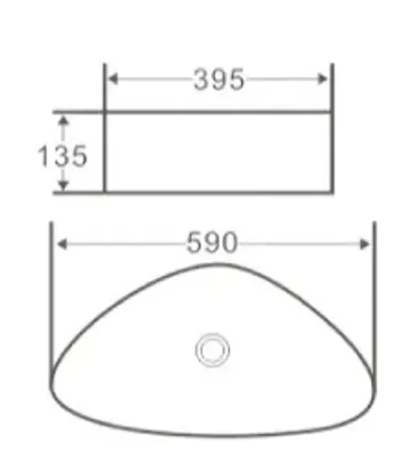 כיור מונח חרס שחור מט דגם 5989119.