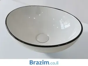 כיור מונח מידה 41/33 רויאל לבן עם פס שחור 5989124