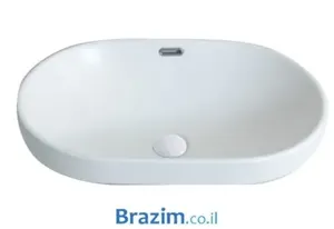 כיור מונח חצי שקוע מידה 60/40 לבן מט 5989133