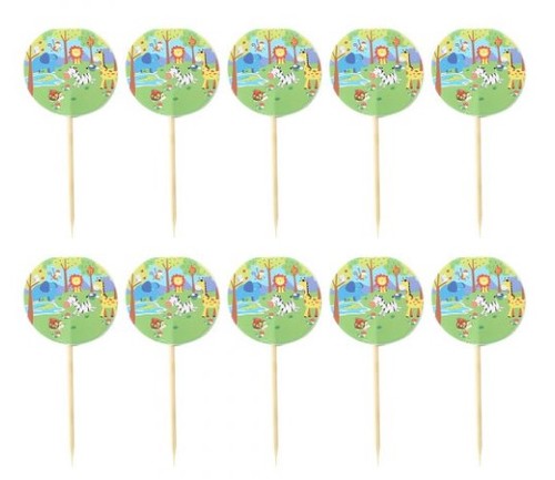 קיסמי טופר לקישוט ועיצוב ג'ונגל - 10 יחידות 