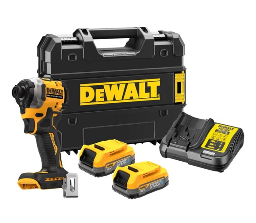 מברגת אימפקט ללא פחמים! דגם DCF850P2T DeWALT - סט כולל 2 סוללות 5AH + מטען + מזוודה 18V