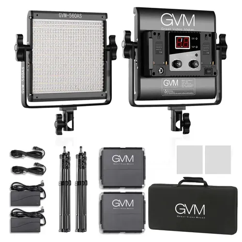 קיט 2 פנסי לד GVM 560AS Bi-Color