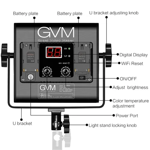 קיט 2 פנסי לד GVM 560AS Bi-Color