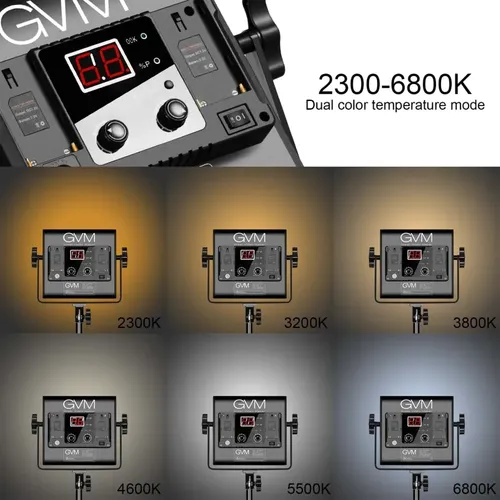 קיט 2 פנסי לד GVM 560AS Bi-Color