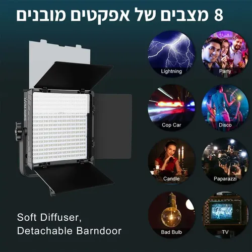קיט 2 פנסי לד GVM 50RS RGB