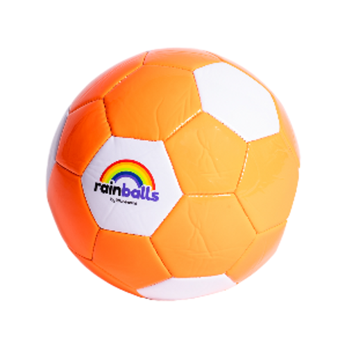 כדורגל RAINBALL כריות תפור מידה 5 - כתום/לבן