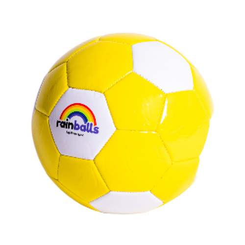 כדורגל RAINBALL כריות תפור מידה 5 - צהוב/לבן