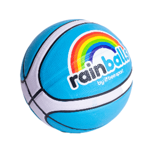 כדורסל גומי RAINBALL כחול/לבן - מידה 5