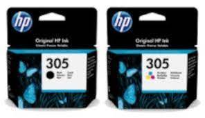 זוג ראשי דיו מקוריים שחור וצבע HP 305 