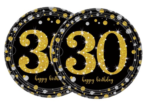 צלחות נייר ארוז 8 יח' גיל 30 קטן