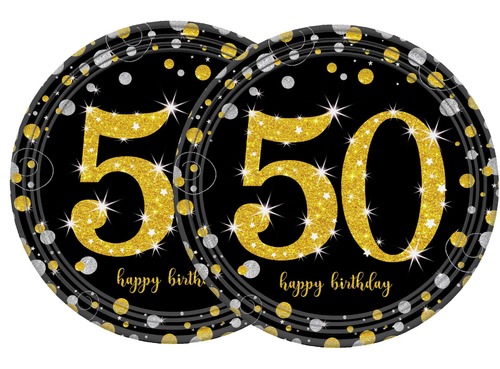 צלחות נייר ארוז 8 יח' גיל 50 קטן