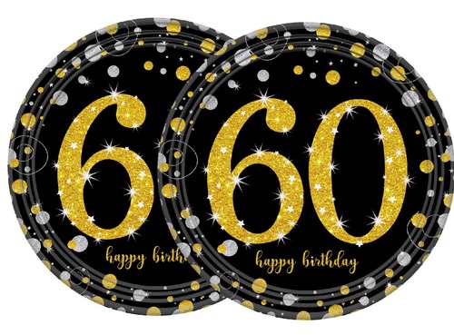 צלחות נייר ארוז 8 יח' גיל 60 קטן