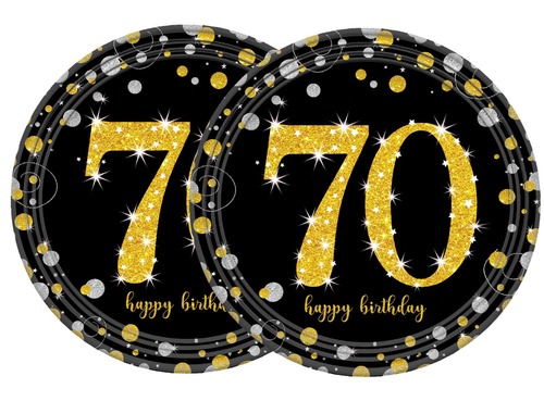 צלחות נייר ארוז 8 יח' גיל 70 קטן