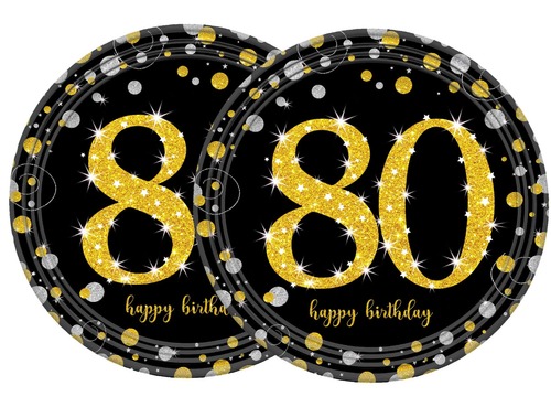 צלחות נייר ארוז 8 יח' גיל 80 קטן