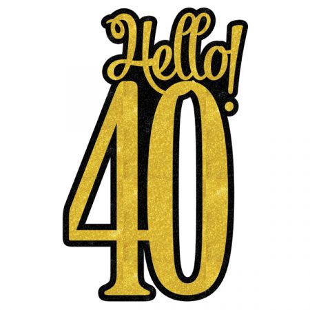  קישוט מרכז שולחן Hellow 40-זהב שחור