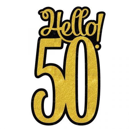 קישוט מרכז שולחן Hello 50-זהב שחור
