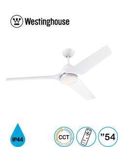 מאוורר תקרהIP44 NAPA לבן "54 שלט תאורה CCT 20W ווסטינגהאוס