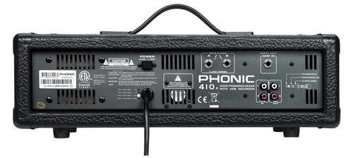 מגבר 100W משולב מיקסר 4 כניסות נגן/מקליט USB, מבית PHONIC דגם POWERPOD 410R