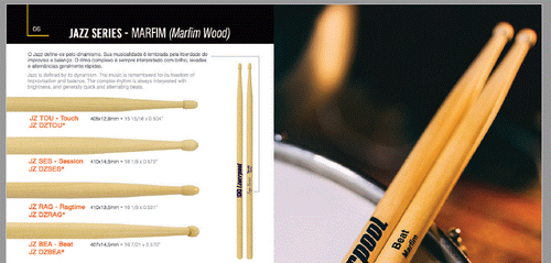 מקלות לתופים Jazz Series Ragtime Wood End - Ivory מבית LIVERPOOL