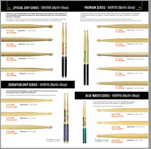 מקלות לתופים אחיזה מיוחדת Sensation Grip Series 5A Wooden Tip - Ivory מבית LIVERPOOL