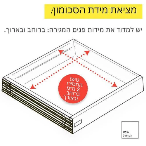 תיאור מדידת מגש חלוקת סכו