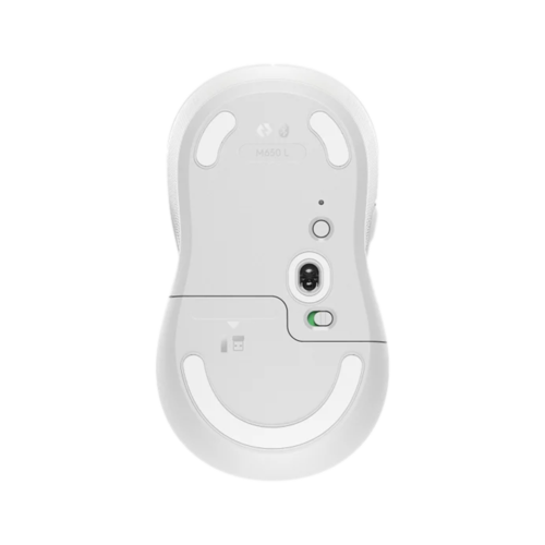 עכבר אלחוטי לבן צד שמאל Logitech M650 910-006239 Large 2.4/BlueTooth Wireless Mouse