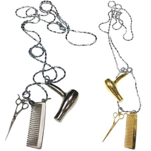 שרשרת עם 3 תליונים-פן מספריים ומסרק