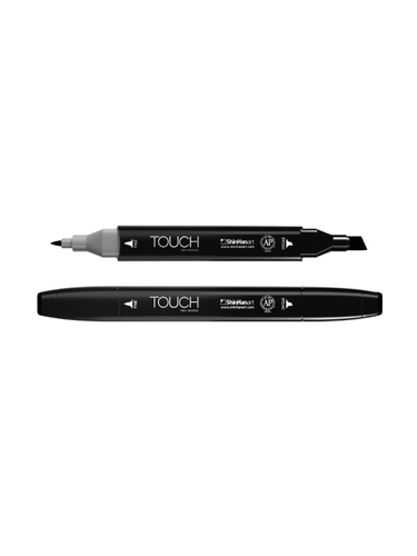 סט 6 טושים אלכוהוליים דו צדדיים TOUCH, אפורים CG1-CG9  + שחור